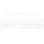 ZNTS Metal Bed Frame without Mattress with Footboard White 183x213cm 373763