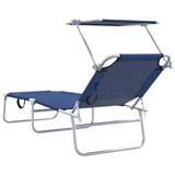 Sun Lounger Folding 2 pcs Blue 58 x 188 x 77cm Polyester 42003059
