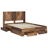 Bed Frame with Storage and Headboard Old wood Engineered Wood 3414139