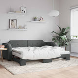 Daybed with Trundle and Mattresses Dark Grey 90x190 cm Fabric 3197708