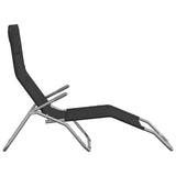 Folding Sun Loungers 2 pcs Black Textilene&Powder-coated Steel 360172