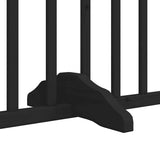 Dog Gate with Door Foldable 4 Panels Black 320 cm Poplar Wood 352227