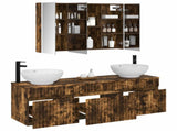 Bathroom Cabinet Set 4 pcs Smoked Oak Engineered Wood 3406627