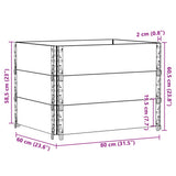Pallet Collars 3 pcs Black 80x60 cm Solid Wood Pine 3295363