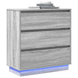 Bedside Cabinet Grey 71 x 34.5 x 75 cm Engineered wood 869639