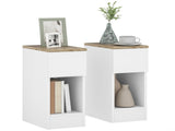 Set of Two Modern Storage Bedside Tables - White T3398P343532