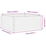 Garden Planter Wax Brown 110x110x46 cm Solid Wood Pine 3282436