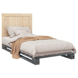 Bed Frame without Mattress Grey 100x200 cm Solid Wood Pine 3281545