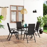 5 Piece Garden Dining Set Black 3060065