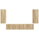 TV Wall Cabinet Set 4 pcs Sonoma Oak Engineered Wood 3408918