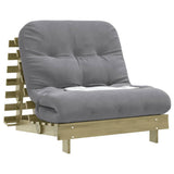 Futon Sofa Bed with Mattress 80x206x11 cm Impregnated Wood Pine 846760