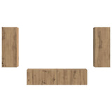TV Cabinet Set Wall-mounted 2 pcs Artisan Oak Engineered Wood 3408978
