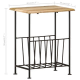Magazine Rack 40x30x50 cm Solid Mango Wood and Steel 286465
