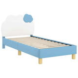 Children's Bed Frame with Headboard Blue 80 x 160 cm PU 42011017