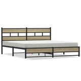 Metal Bed Frame without Mattress Sonoma Oak 183x213 cm 3308500