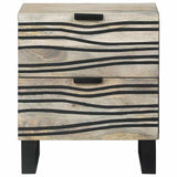 Bedside Cabinet 2 pcs White and Black 40 x 33 x 46 cm 4017971