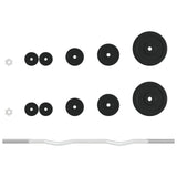 ZNTS Barbell with Plates Set 30 kg Cast Iron & Chrome Plated Steel 93628