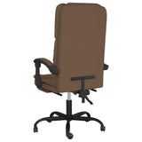 Massage Reclining Office Chair Brown Fabric 349674