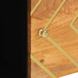 Side Cabinet Brown and Black 80x33.5x75 cm Solid Wood Mango 356810