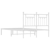 Bed Frame White Steel Small Double Bed Frame Rectangular 353583
