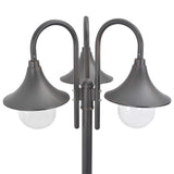 Garden Post Light E27 220 cm Aluminium 3-Lantern Bronze 44207