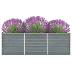 Garden Raised Bed Galvanised Steel 240x40x77 cm Grey 47040