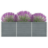 Garden Raised Bed Galvanised Steel 240x40x77 cm Grey 47040