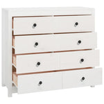 ZNTS Side Cabinet White 100x40x90 cm Solid Wood Pine 821770