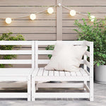 Garden Corner Sofa White Solid Wood Pine 805661