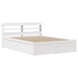 Bed Frame with Headboard White 160x200 cm Solid Wood Pine 3307078