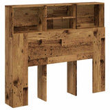 Headboard Cabinet Old Wood 120x19x103.5 cm Engineered Wood 856866