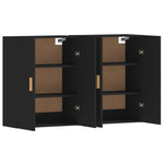 Wall Mounted Cabinets 2 pcs Black Engineered Wood 3197874