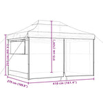 Foldable Party Tent Pop-Up with 4 Sidewalls Black 4005030