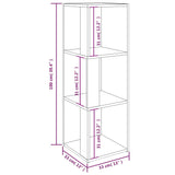 ZNTS Corner Cabinet Grey Sonoma 33x33x100 cm Engineered Wood 825829