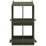 Chicken Nesting Box with 4 Compartments Olive Green Metal 864353