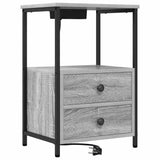 Bedside Cabinet with Drawer 2 pcs Grey Sonoma 40 x 31 x 60 cm 859447