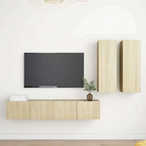 4 Piece TV Cabinet Set Sonoma Oak Engineered Wood 3079001