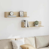 Wall Shelves 2 pcs Sonoma Oak 75x16.5x16.5 cm Engineered Wood 860033