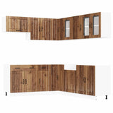 ZNTS 11 Piece Kitchen Cabinet Set Lucca Old Wood Engineered Wood 3314929