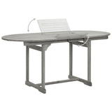 Garden Dining Set Grey Solid acacia wood Large Foldable 3079654