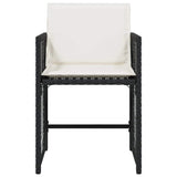 Garden Chairs with Cushions 4 pcs Black Poly Rattan 365034