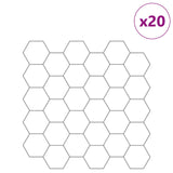 Hexagon Tile 20 pcs White Grey 30 x 30 cm Polyurethane and PET 42046223
