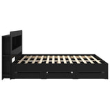 Bed Frame with Storage Black 200 x 200 cm Engineered Wood 3434070
