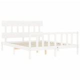Bed Frame without Mattress White 160x200 cm Solid Wood Pine 3193347