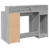 Desk with LED Lights Grey Sonoma 120x55x91 cm Engineered Wood 3309416