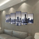 ZNTS Canvas Wall Print Set Monochrome New York Skyline 200 x 100 cm 241549