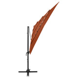 4-Tier Garden Parasol with Aluminium Pole Terracotta 250x250 cm 313825