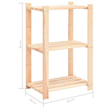 3-Tier Storage Racks 10 pcs 60x38x90 cm Solid Pinewood 150 kg 3051124