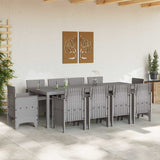 Garden Dining Set 11 pcs Light Grey Polt rattan 3378609