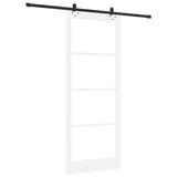 Sliding Door White 93 x 232 cm Solid Pine Wood and Glass 3332320